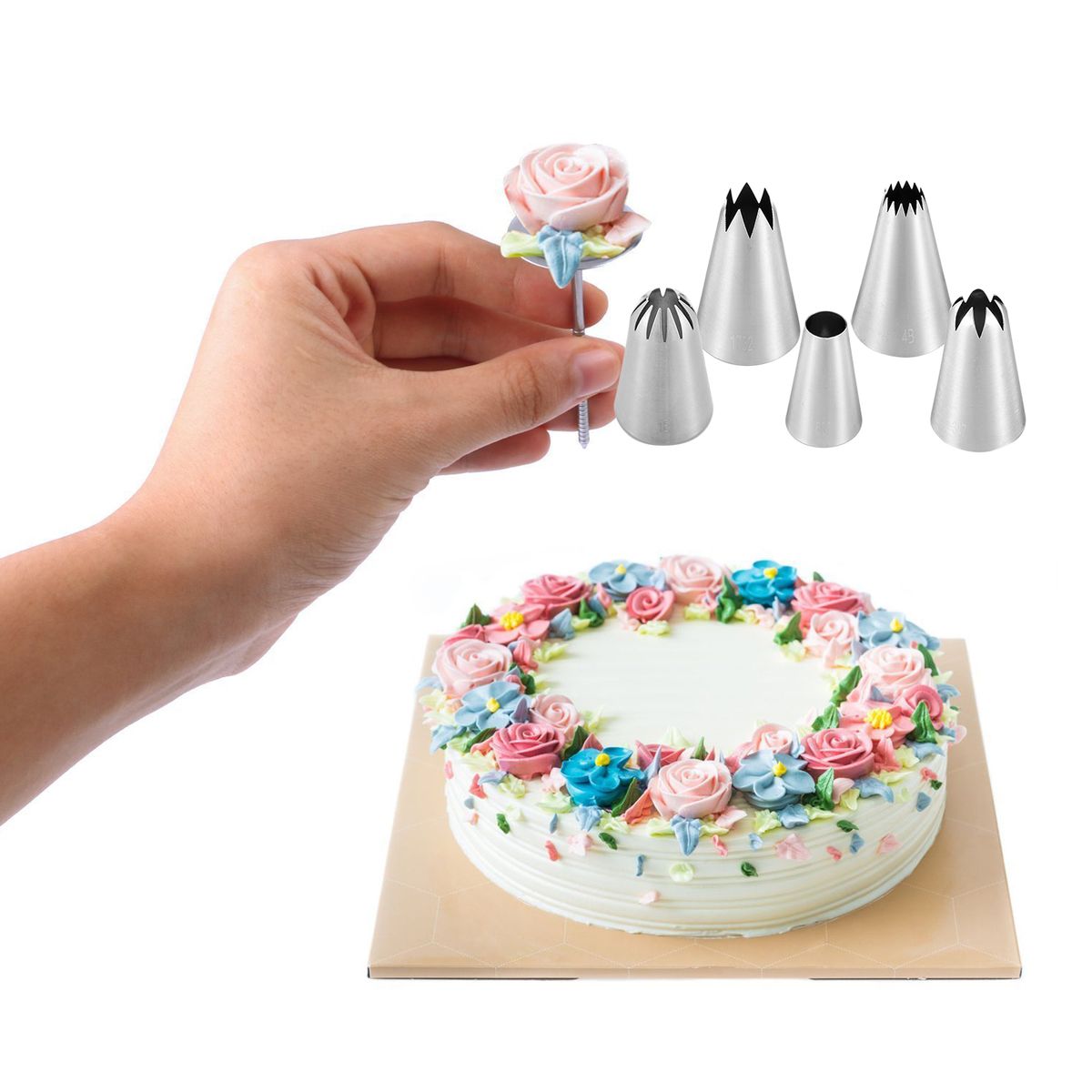 5PCS Cake Decorating Icing Tips For Cake Cupcake Decorating