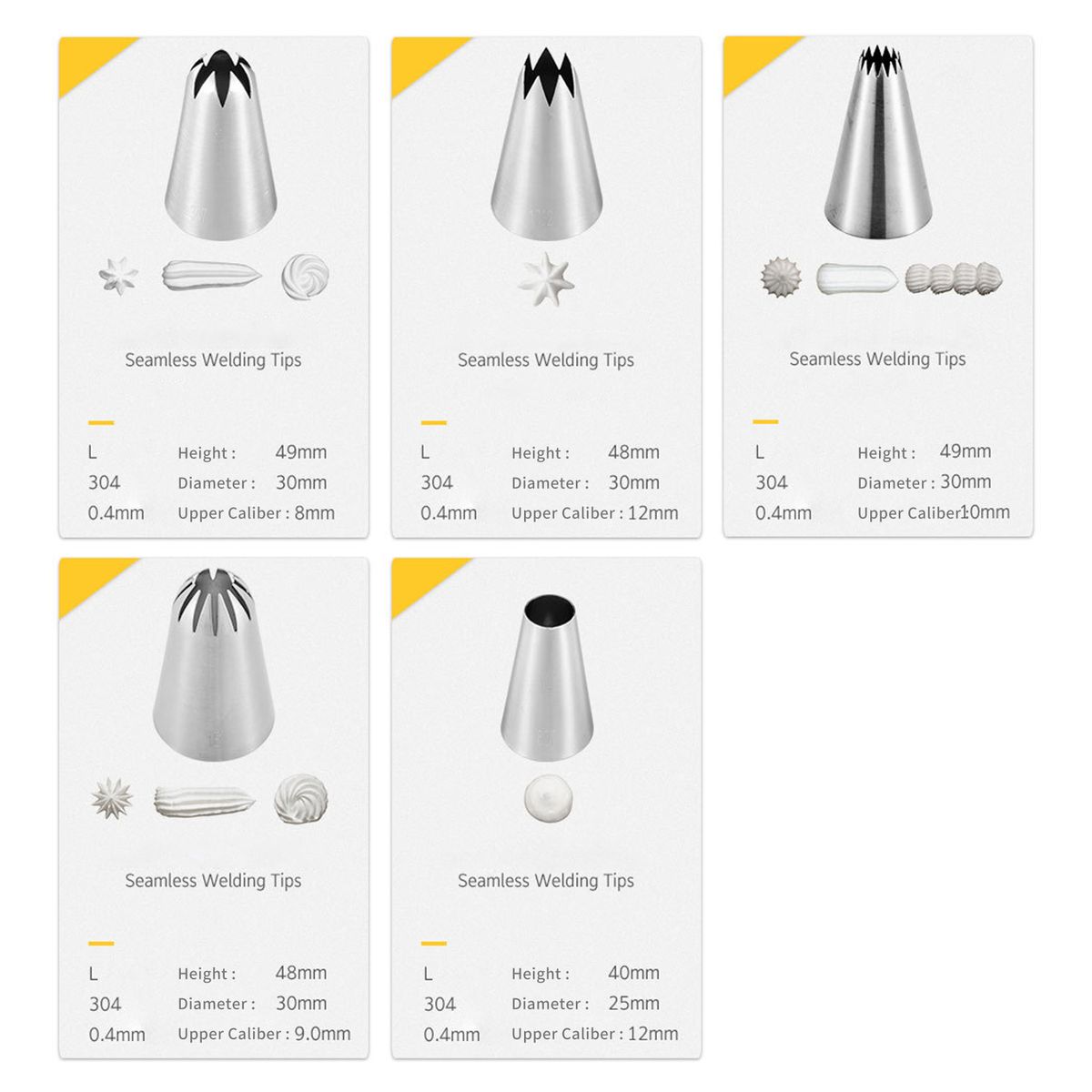5PCS Cake Decorating Icing Tips For Cake Cupcake Decorating