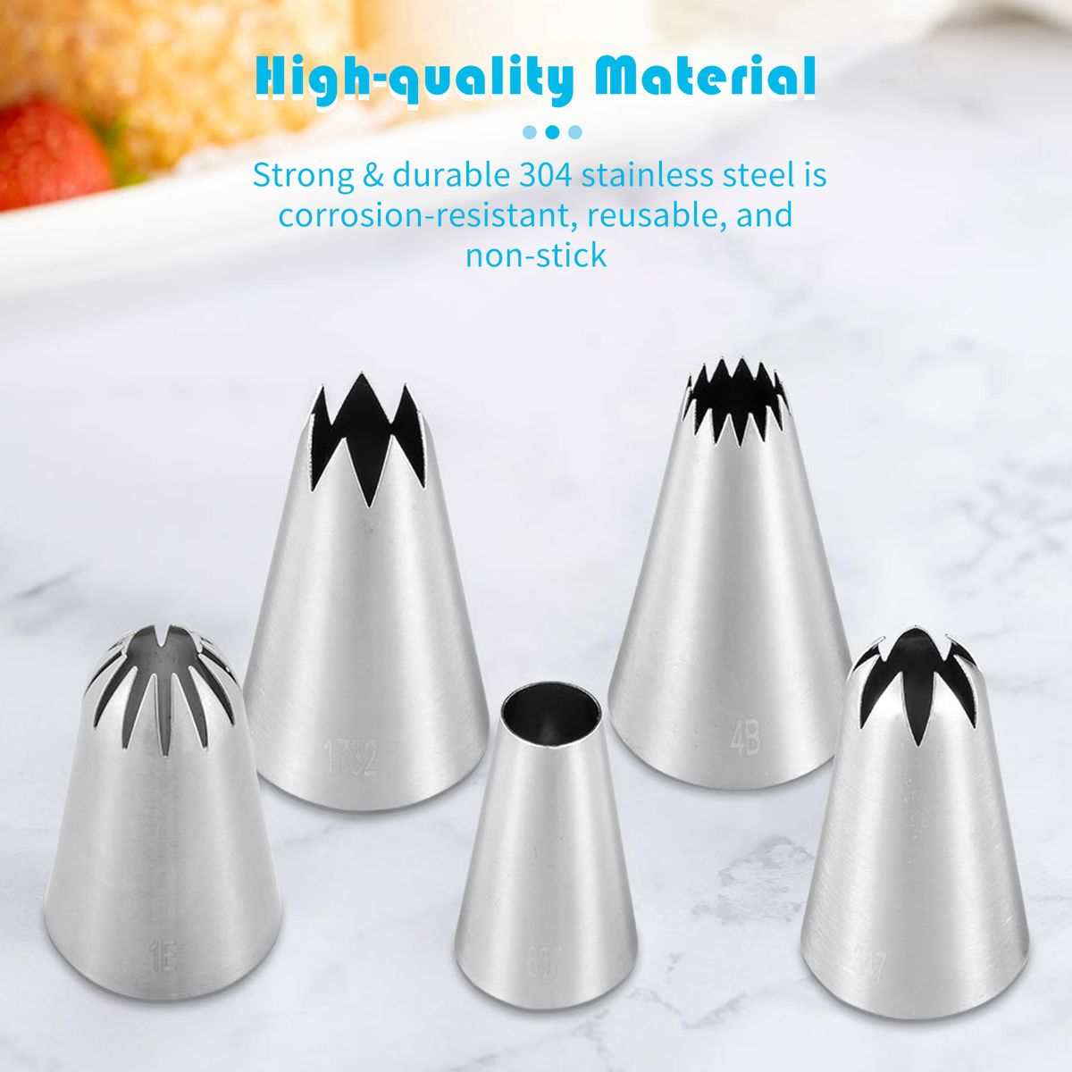5PCS Cake Decorating Icing Tips For Cake Cupcake Decorating