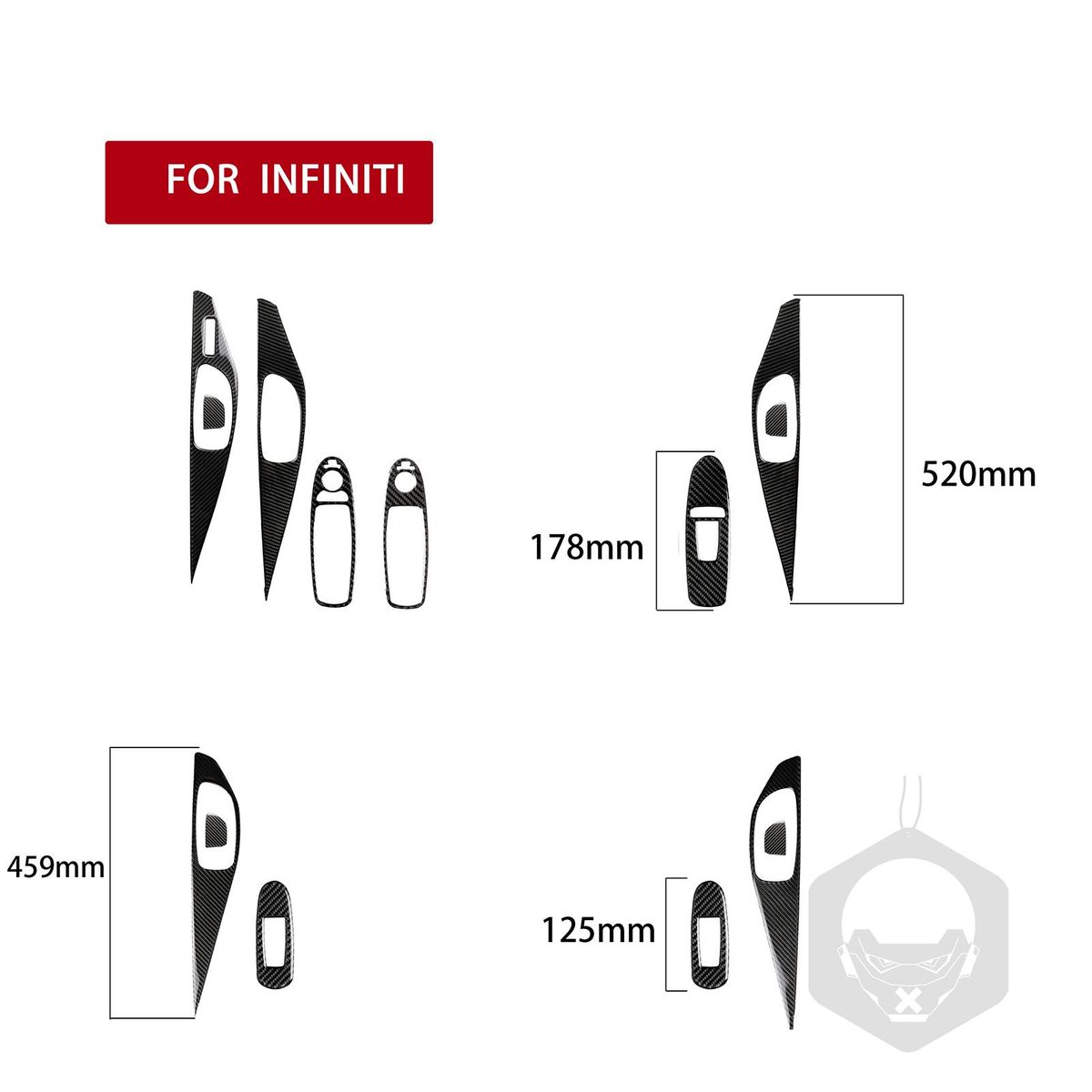 Carbon Fiber Automotive Door Interior Stickers Replacement For Infiniti Q50 Q60 QX50 QX60 Accessories