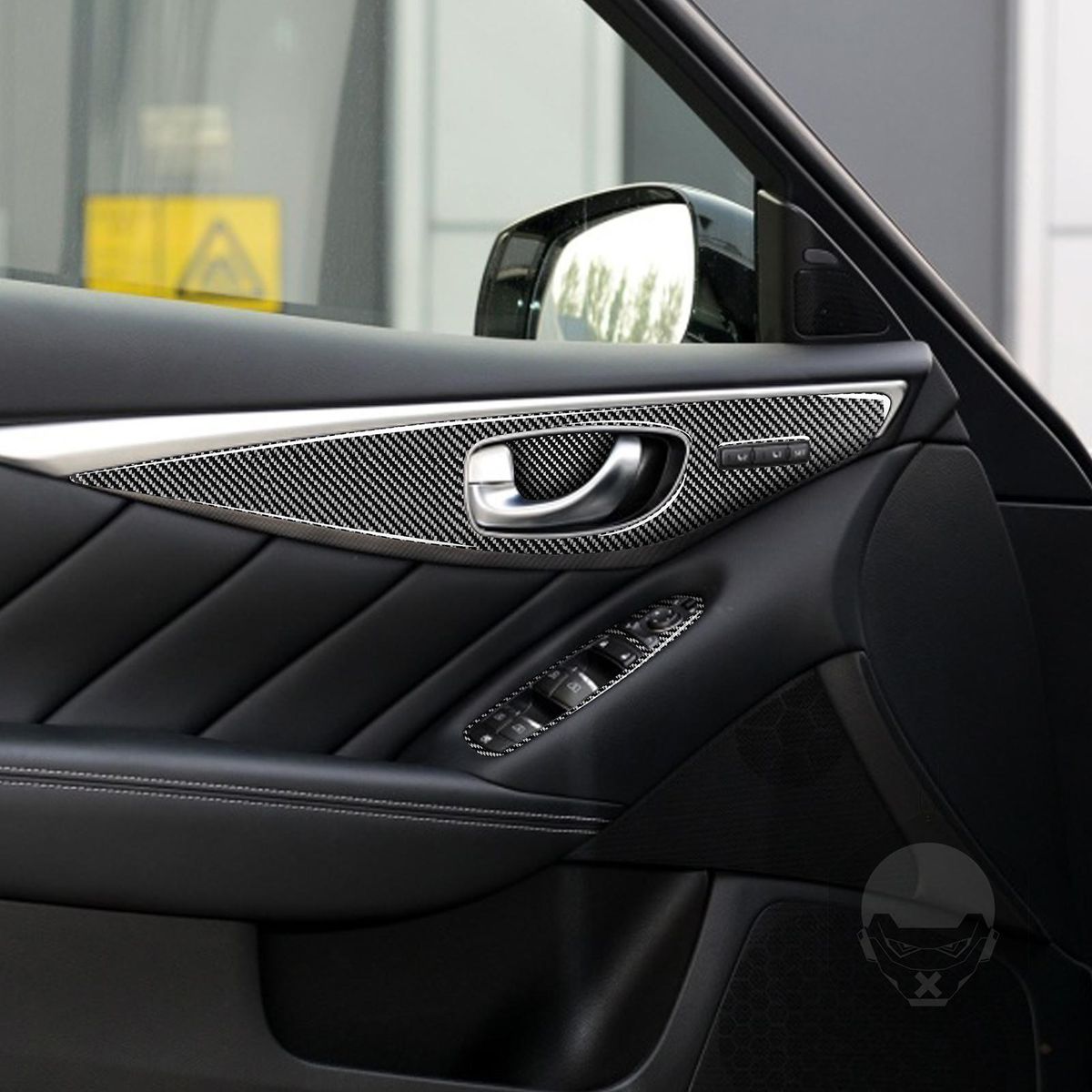 Carbon Fiber Automotive Door Interior Stickers Replacement For Infiniti Q50 Q60 QX50 QX60 Accessories
