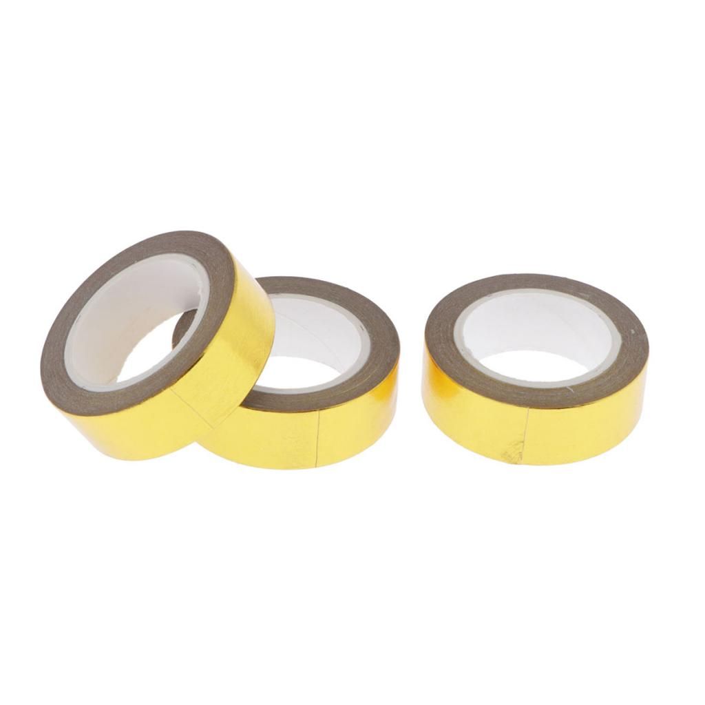 3 Rolls  Washi Paper Tape Sticky For Golden