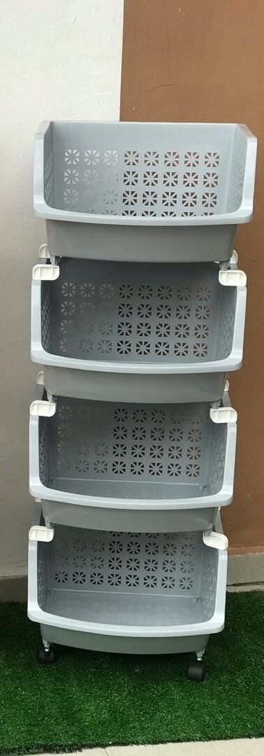 4 Tier Kitchen/bathroom/bedroom Corner Trolley Storage Rack