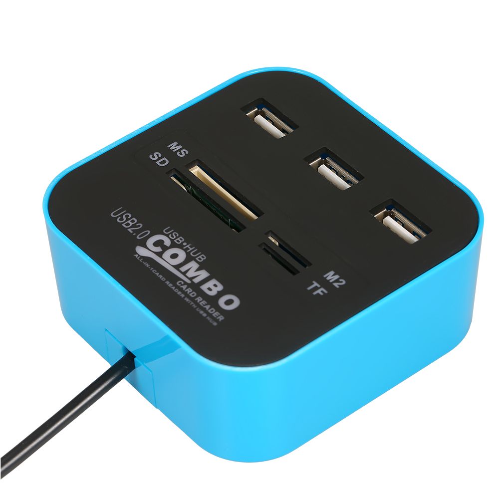 7-in-1 Multifunctional USB2.0 Hub Converter Card Reader With