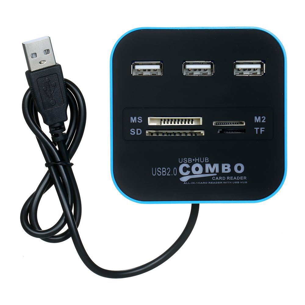7-in-1 Multifunctional USB2.0 Hub Converter Card Reader With