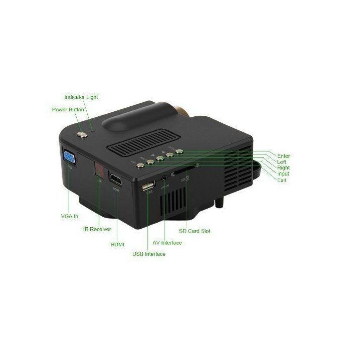LED LCD (QVGA) Mini Video Projector-Black