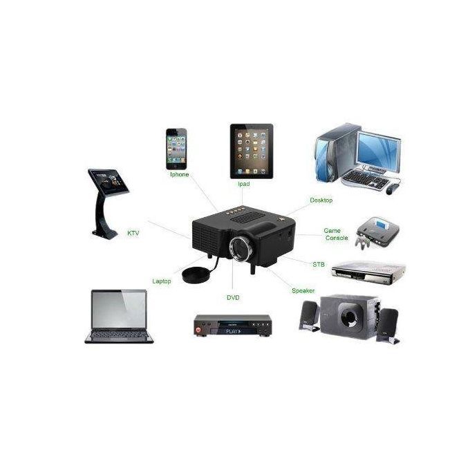 LED LCD (QVGA) Mini Video Projector-Black