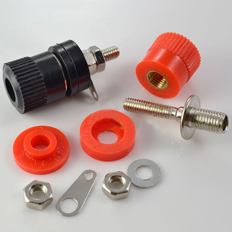 1pair Red Black 5MM Copper Posts Terminal Blocks Power