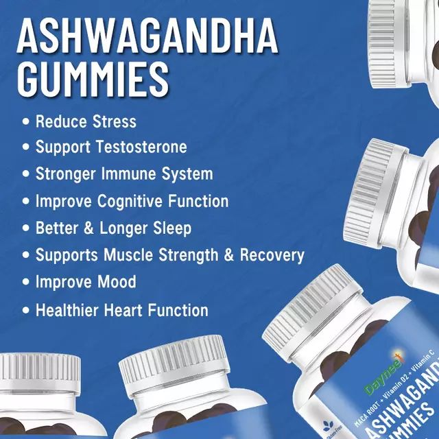 Ashwagandha Gummies With Maca & Vitamin C For Stress Relief, Better Sleep, Calmness