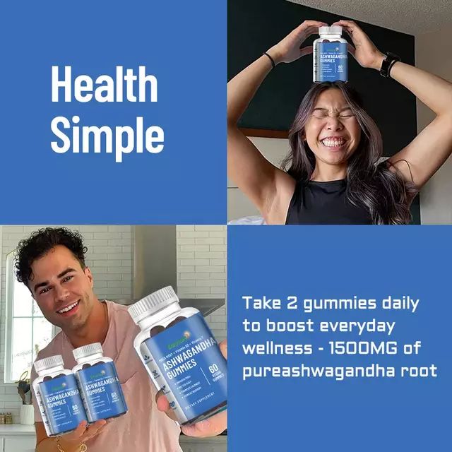 Ashwagandha Gummies With Maca & Vitamin C For Stress Relief, Better Sleep, Calmness