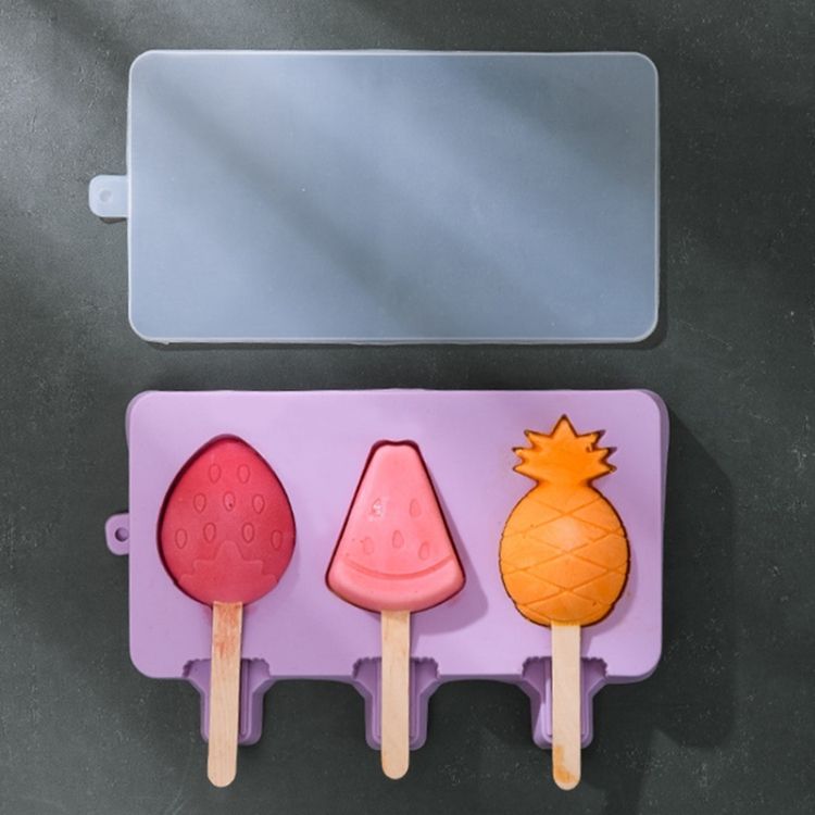 Cute Silicone Cartoon Popsicle Ice Cream Mould Large Fruit