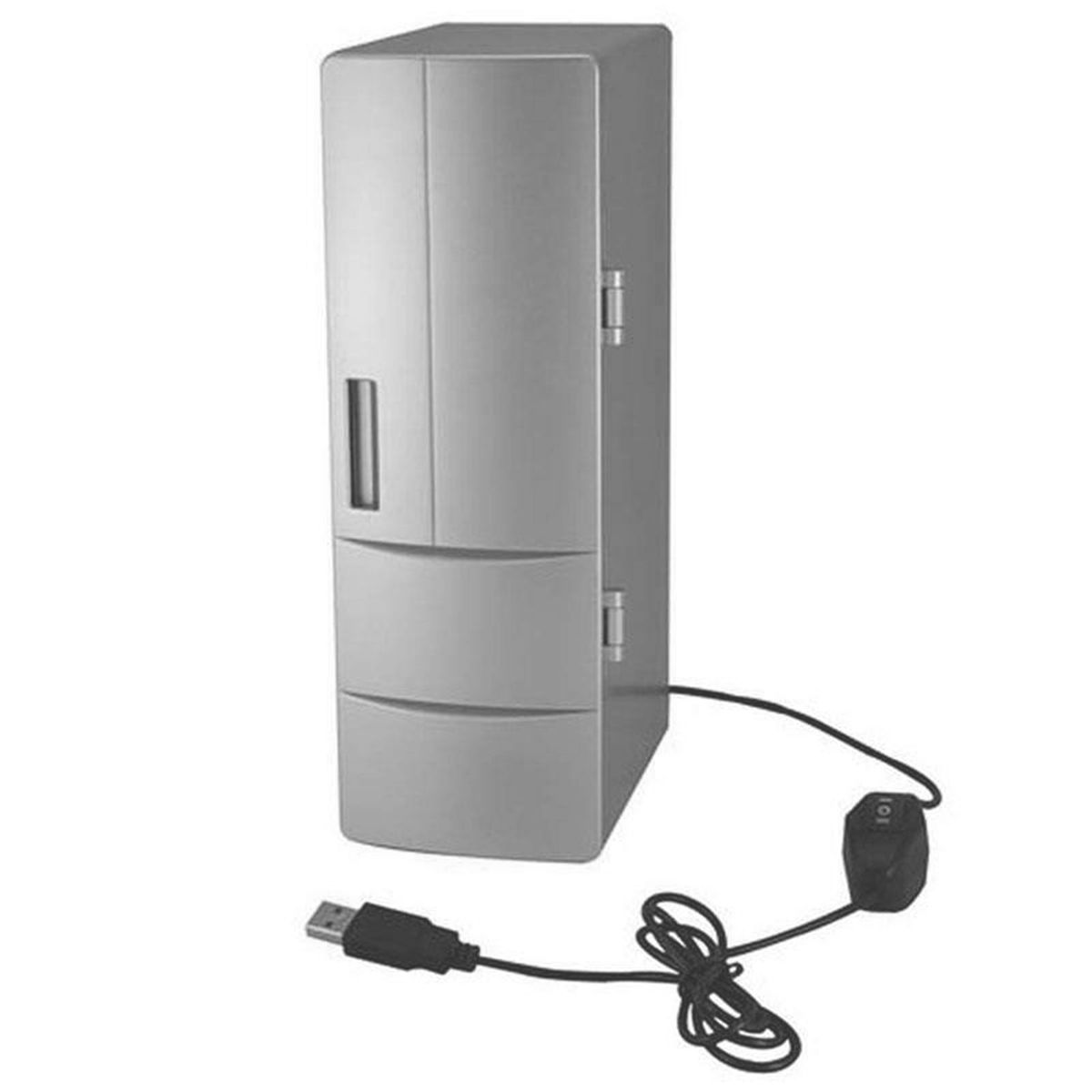 Portable USB Mini Fridge Dual-Use ABS Mini Heating-Silver