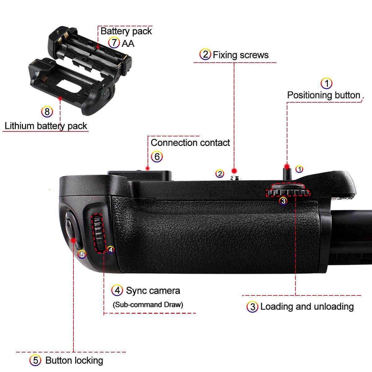 Professional Vertical Grip Pack Holder For Nikon D7100 D7200 Camera As MB-D15 EN-EL15
