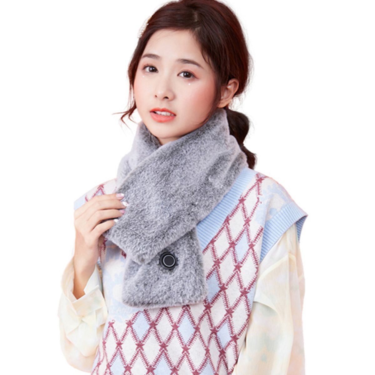 Heated Scarf With Heating Pad USB Charging Winter Warm Neck