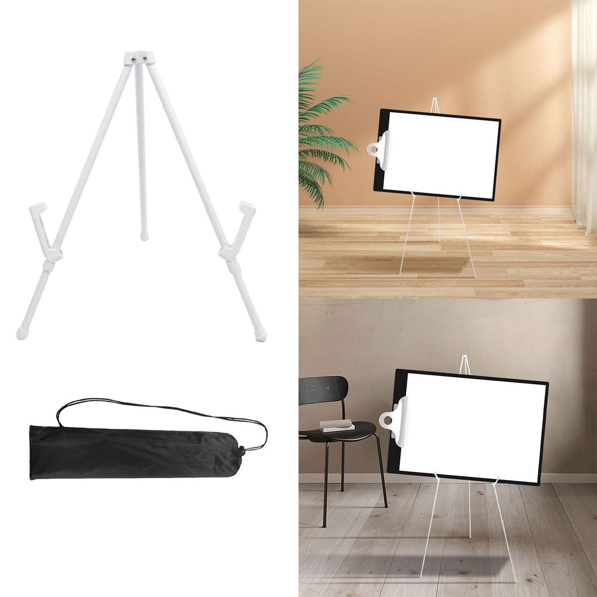 Tripod Display Easel Stand Metal Easel Stable White