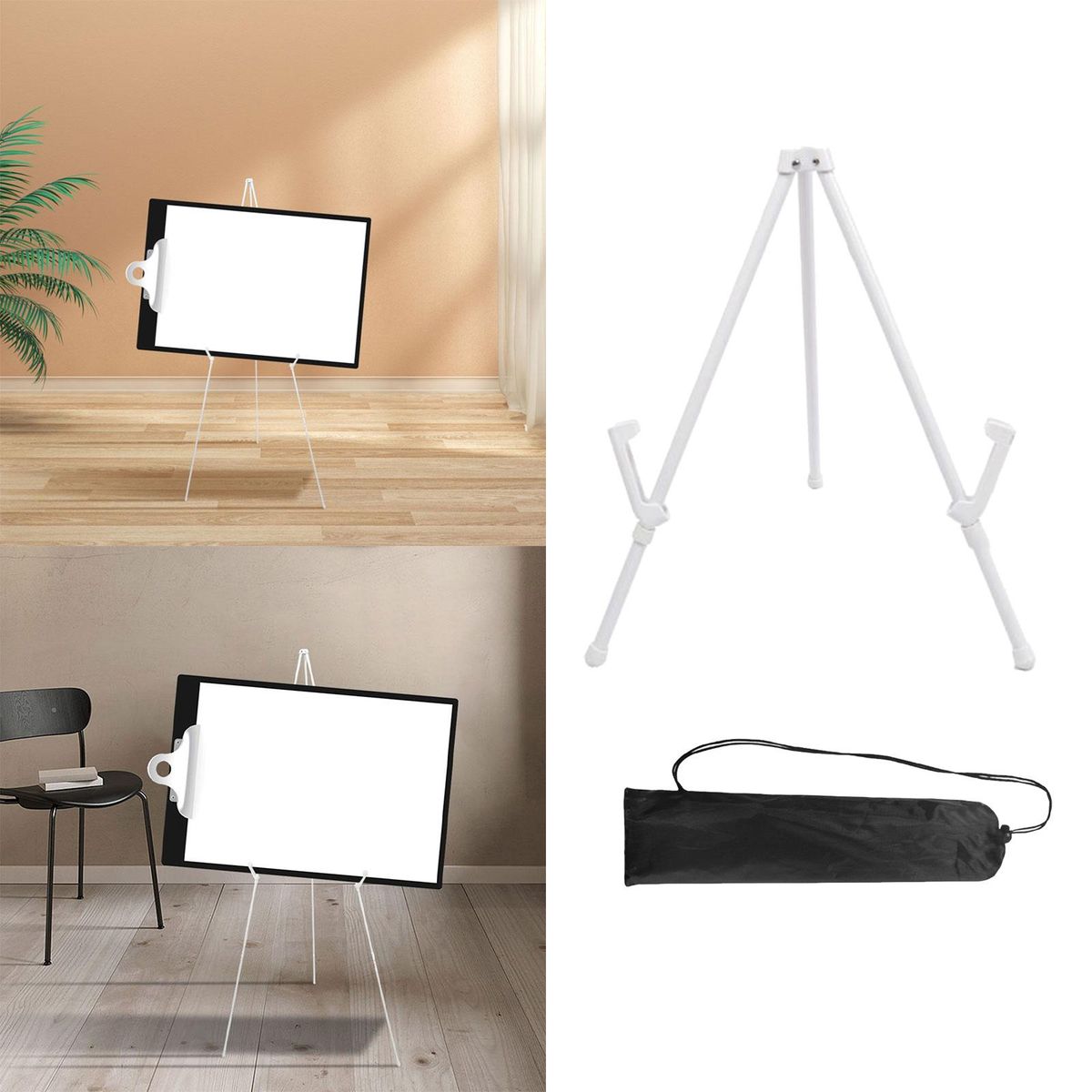Tripod Display Easel Stand Metal Easel Stable White