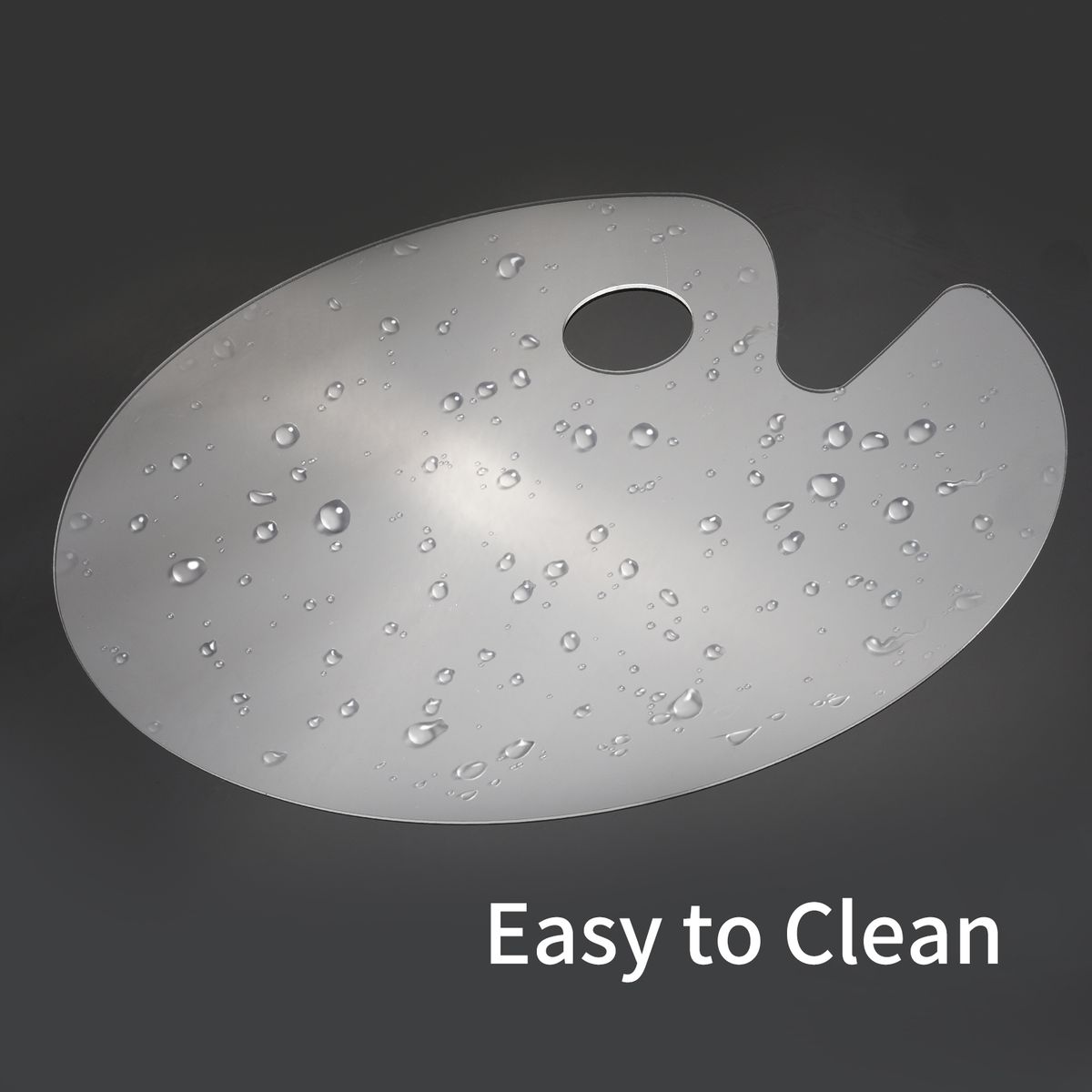 2PCS Acrylic Paint Palette Oval Shape Transparent Non-Stick