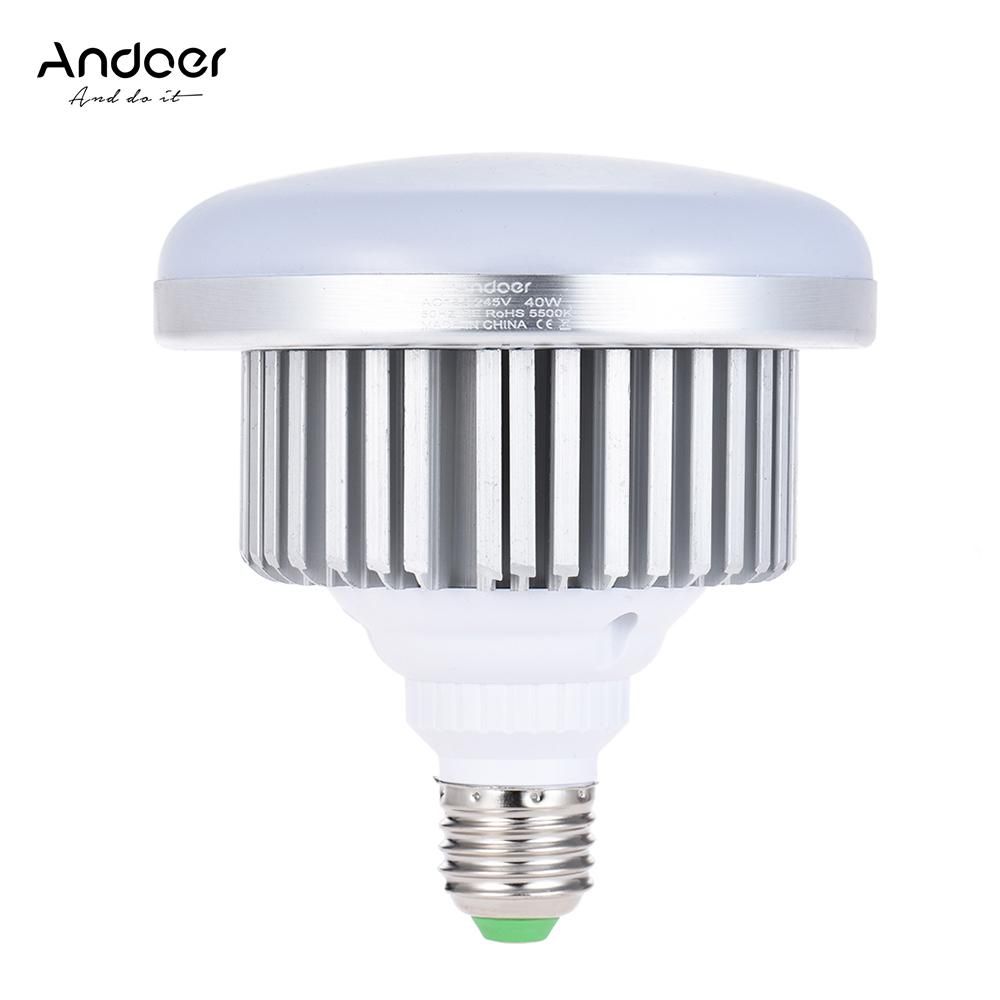 Andoer E27 40W Energy Saving LED Bulb Lamp 5500K Soft White Daylight for Photo Studio Video Home Commercial Lighting
