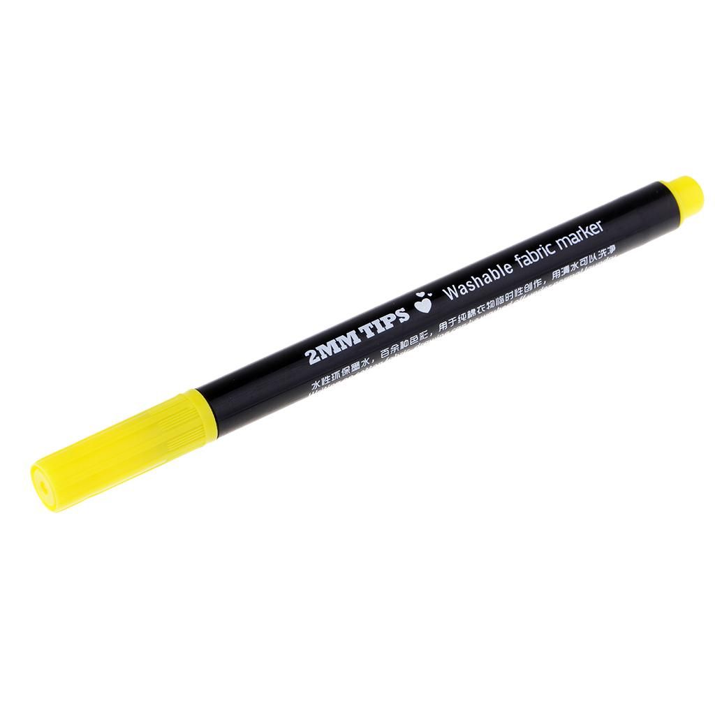 2mm T-Shirt Washable Fabric  Marker Pen Textile Clothes Yellow