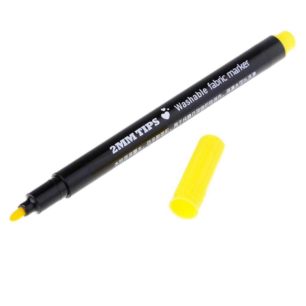 2mm T-Shirt Washable Fabric  Marker Pen Textile Clothes Yellow