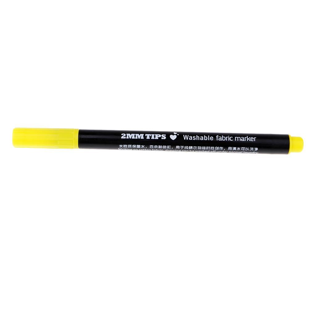 2mm T-Shirt Washable Fabric  Marker Pen Textile Clothes Yellow