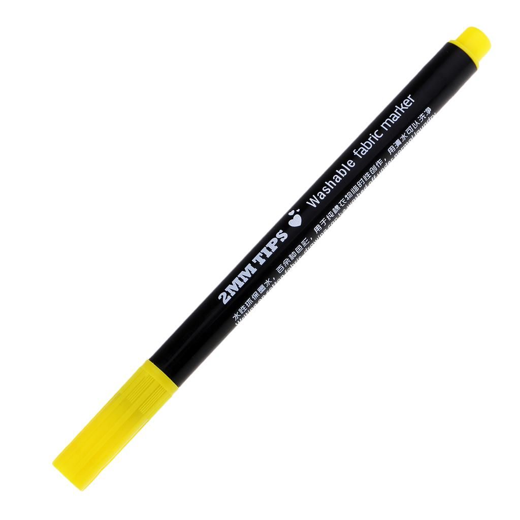 2mm T-Shirt Washable Fabric  Marker Pen Textile Clothes Yellow