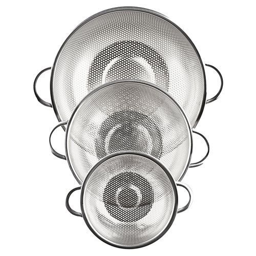 3pcs Stainless Steel Collander Bowl 22.5cm, 25.5cm, 28.5cm