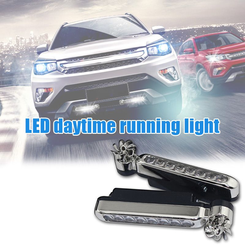 2Pcs Universal Wind Energy Car Daytime Running Lights 8 LED