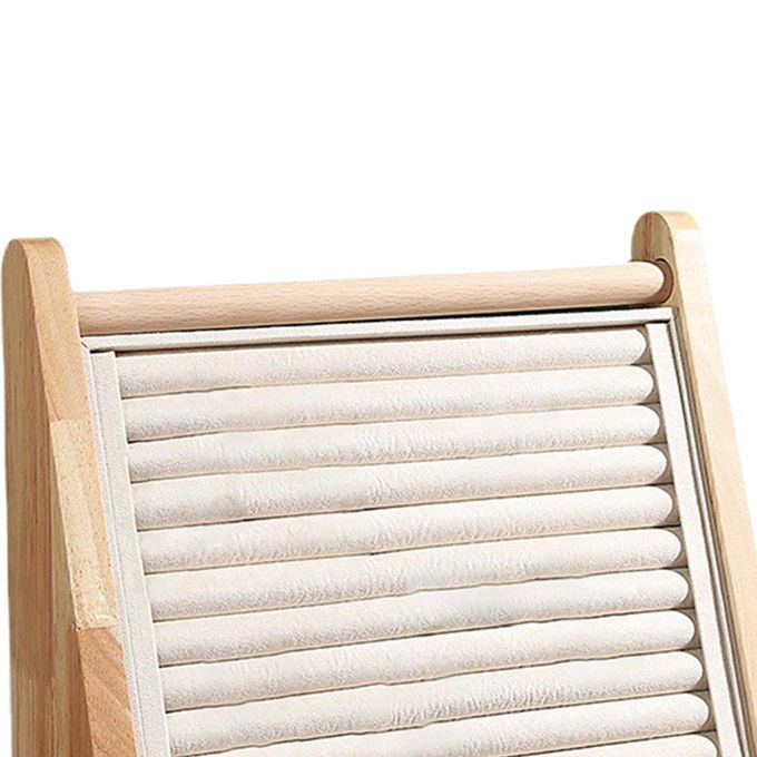 Wood Rings Display Stand Tray 10 Slots Large Capacity For Rings Beige