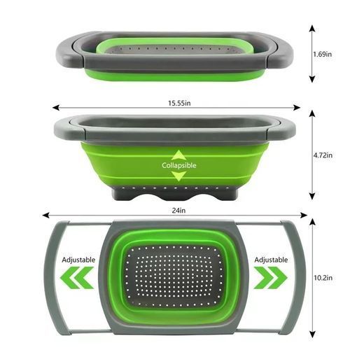 Collapsible Strainer Colander With Handle & Drain