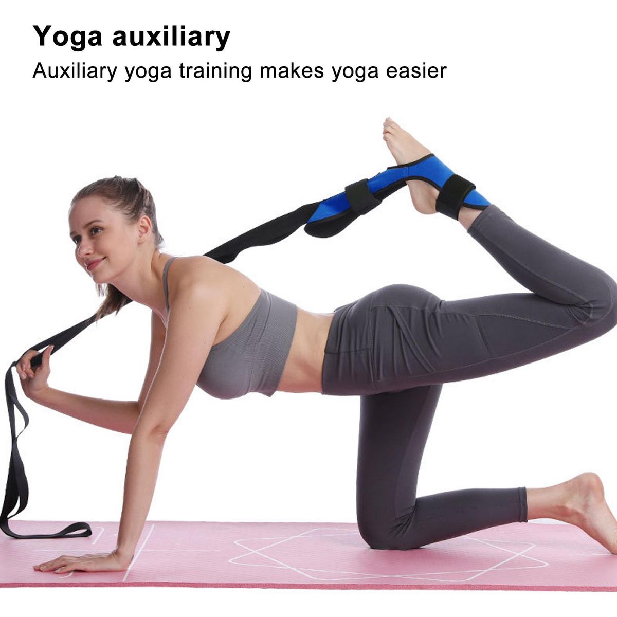 Leg Stretcher Strap Elastic Leg Training Strap for Gymnastics Blue