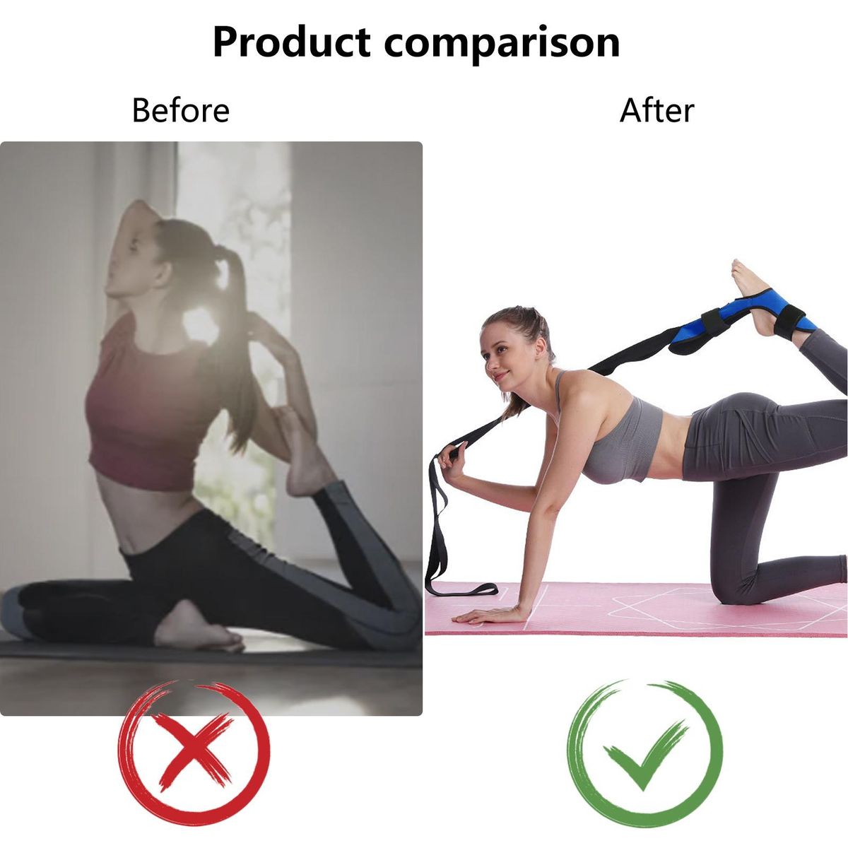 Leg Stretcher Strap Elastic Leg Training Strap for Gymnastics Blue