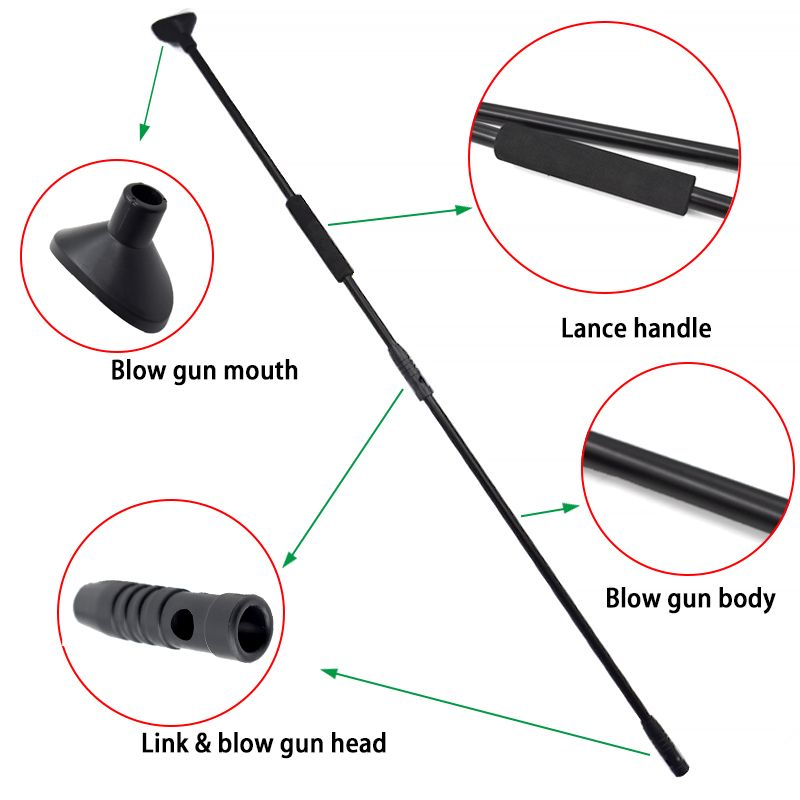 39'' Blow Gun With Junction Tube And 10pcs Metal Needles/Darts Outdoor Games Decompression Toy Exercise Lung Capacity
