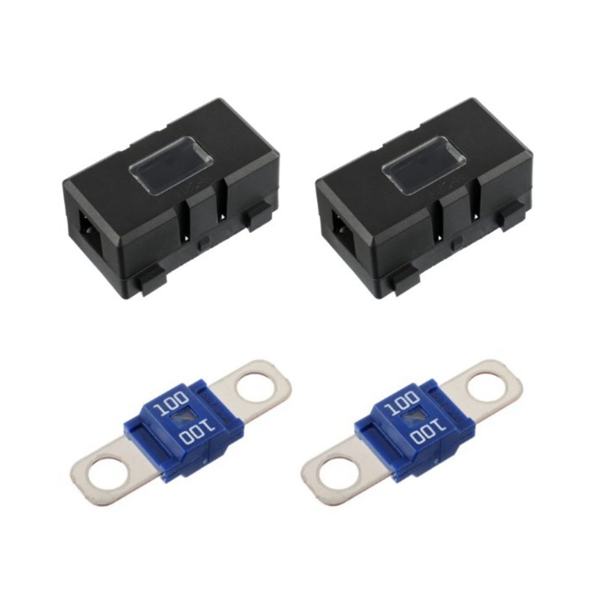 2 X -H Car Fuse Holder and 2 X High Current Bolt on Midi Fuses 100A Amp for  Trucks Vehicles 100A