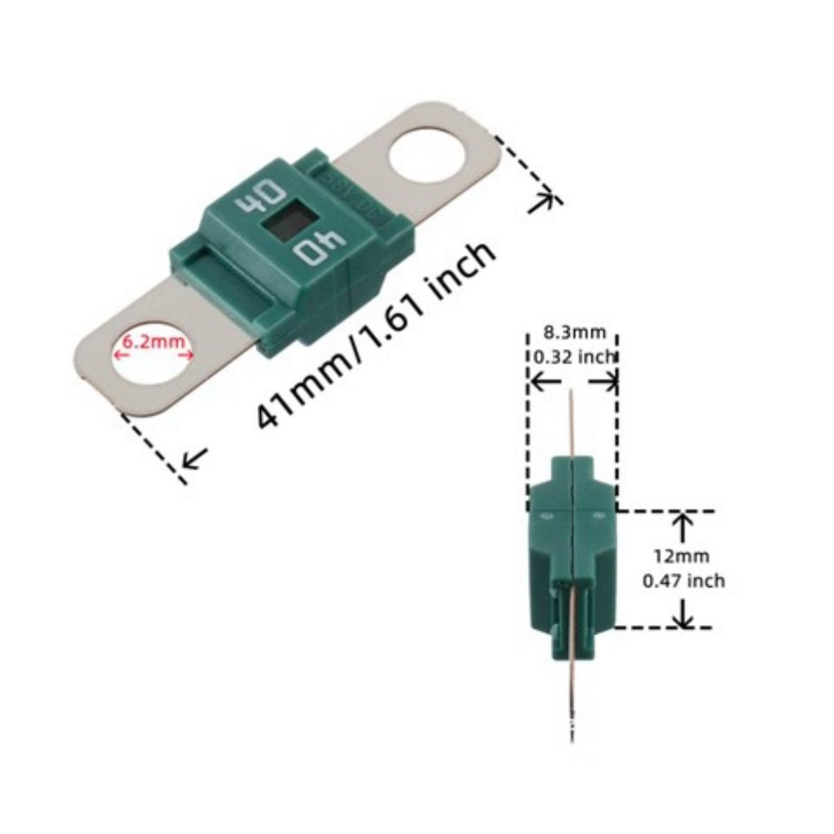2 X -H Car Fuse Holder and 2 X High Current Bolt on Midi Fuses 100A Amp for  Trucks Vehicles 100A