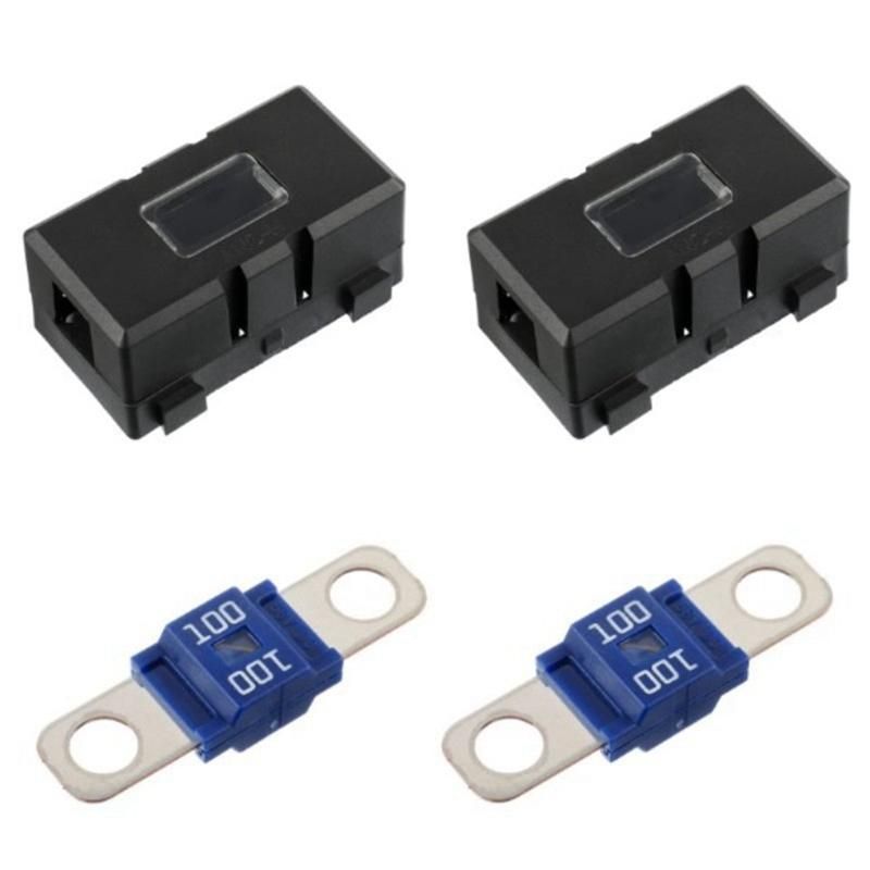 2 X -H Car Fuse Holder and 2 X High Current Bolt on Midi Fuses 100A Amp for  Trucks Vehicles 100A