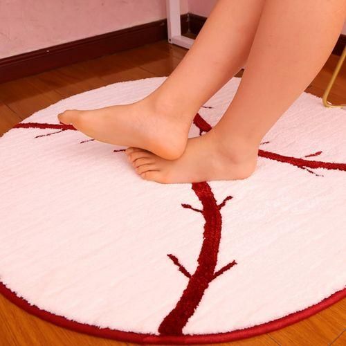Fiber Round Carpet Floor Mats Imitation Wool