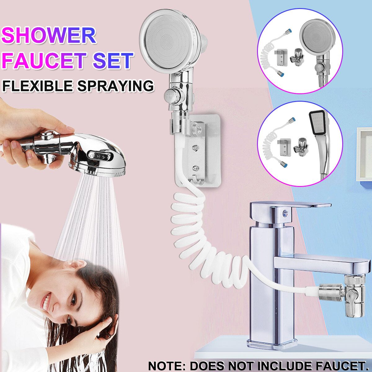 Bathroom Sink Shower Faucet Sprayer Set External Faucet Shower Clean Sprinkler Type A