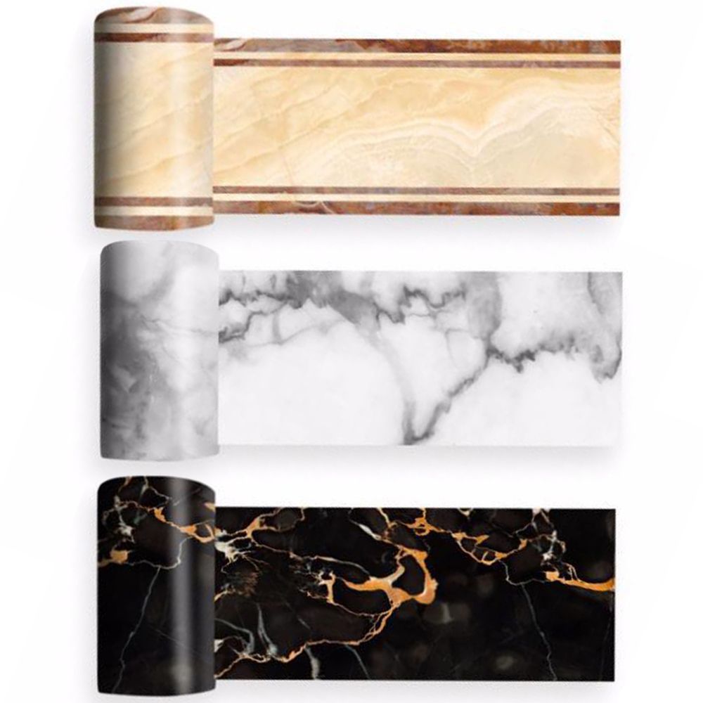 1 Roll Tile Sticker 10x200cm Pvc Marble Self 3D Adhesive Bathroom Kitchen Wall Stair Floor Border Tile Sticker-Type 1