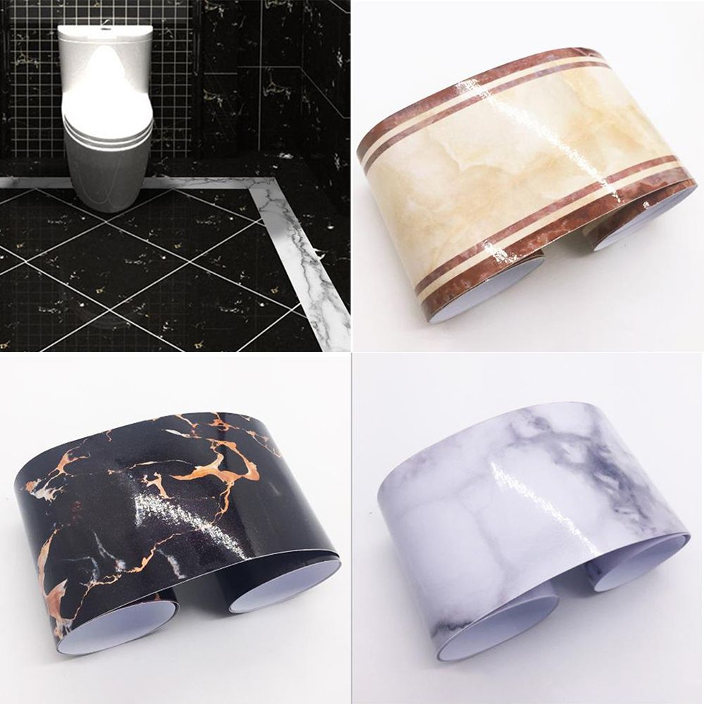 1 Roll Tile Sticker 10x200cm Pvc Marble Self 3D Adhesive Bathroom Kitchen Wall Stair Floor Border Tile Sticker-Type 1