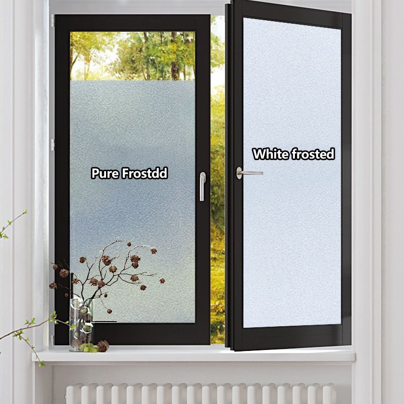 Frosted Window Film Waterproof Self Adhesive GlPrivacy Sticker For Kitchen Bedroom Office Window Decal For Glass-Pure Frosted