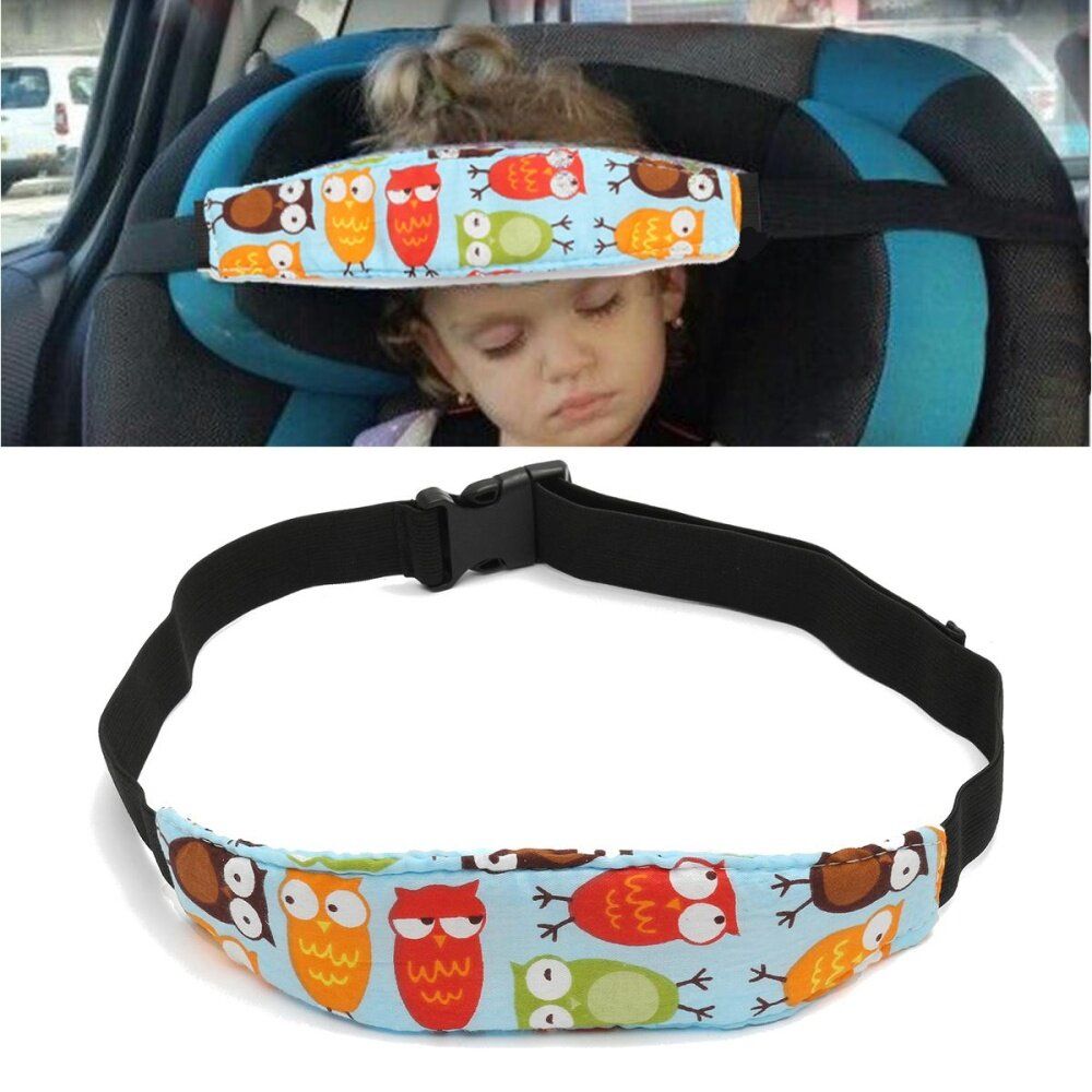 2pcs Baby Car Seat Sleep Head Children Travel Safety Adjustable Strap Belt Blue Olw Birds