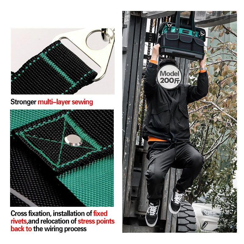 Wear-resistant Oxford Cloth Tool Bag Multi-function Repair Tool Box Hardware Electrician Waist Bag Portable Storage Bag