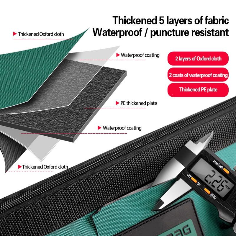 Wear-resistant Oxford Cloth Tool Bag Multi-function Repair Tool Box Hardware Electrician Waist Bag Portable Storage Bag