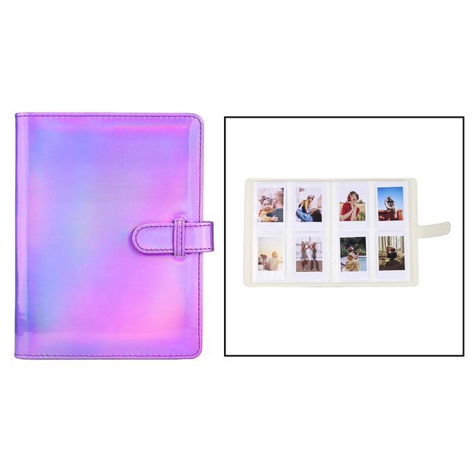 128 Pockets Mini Camera Photo Album Book Card Holder For Instax Purple