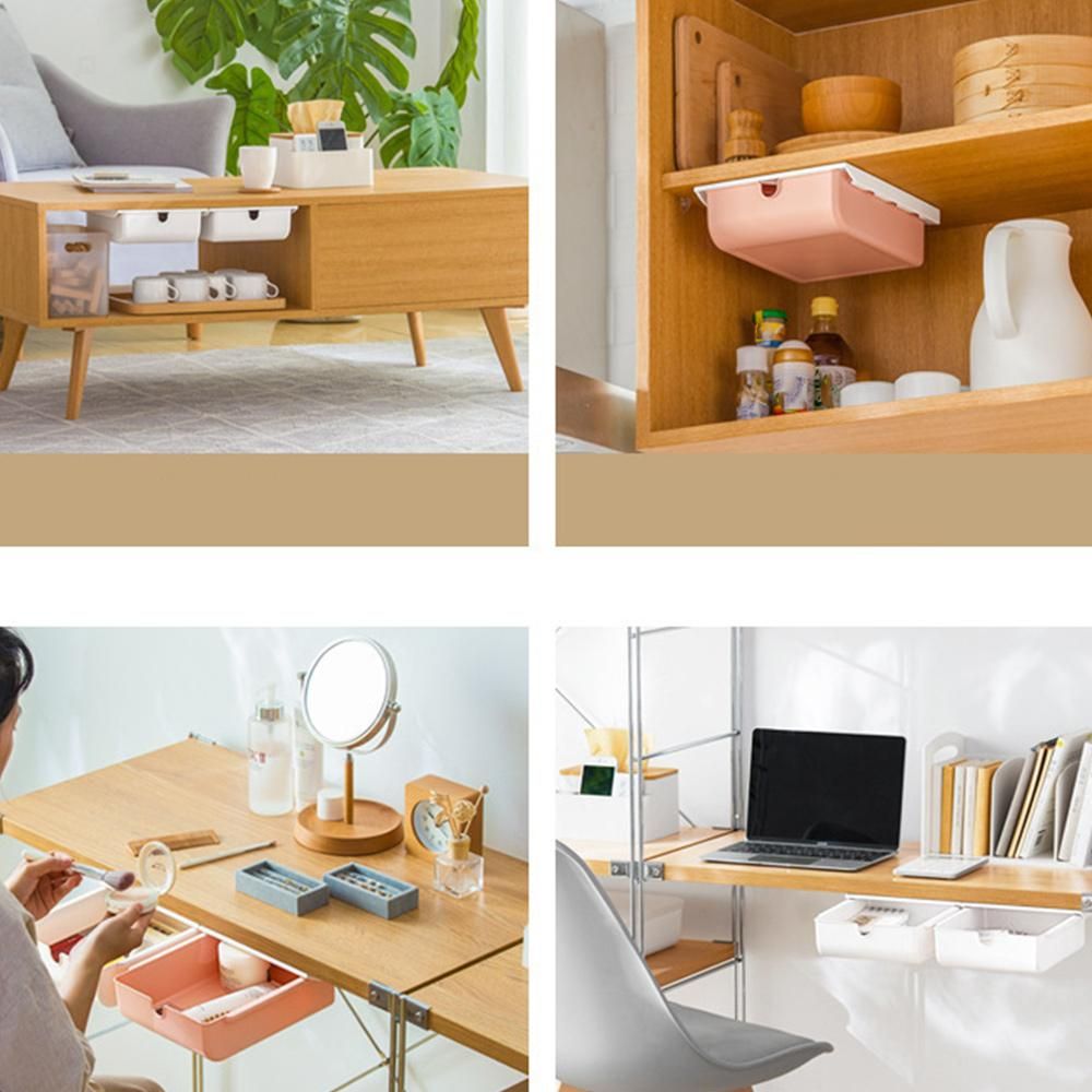 Storage Drawers Self Stick Pencil Tray Desk Table Storage