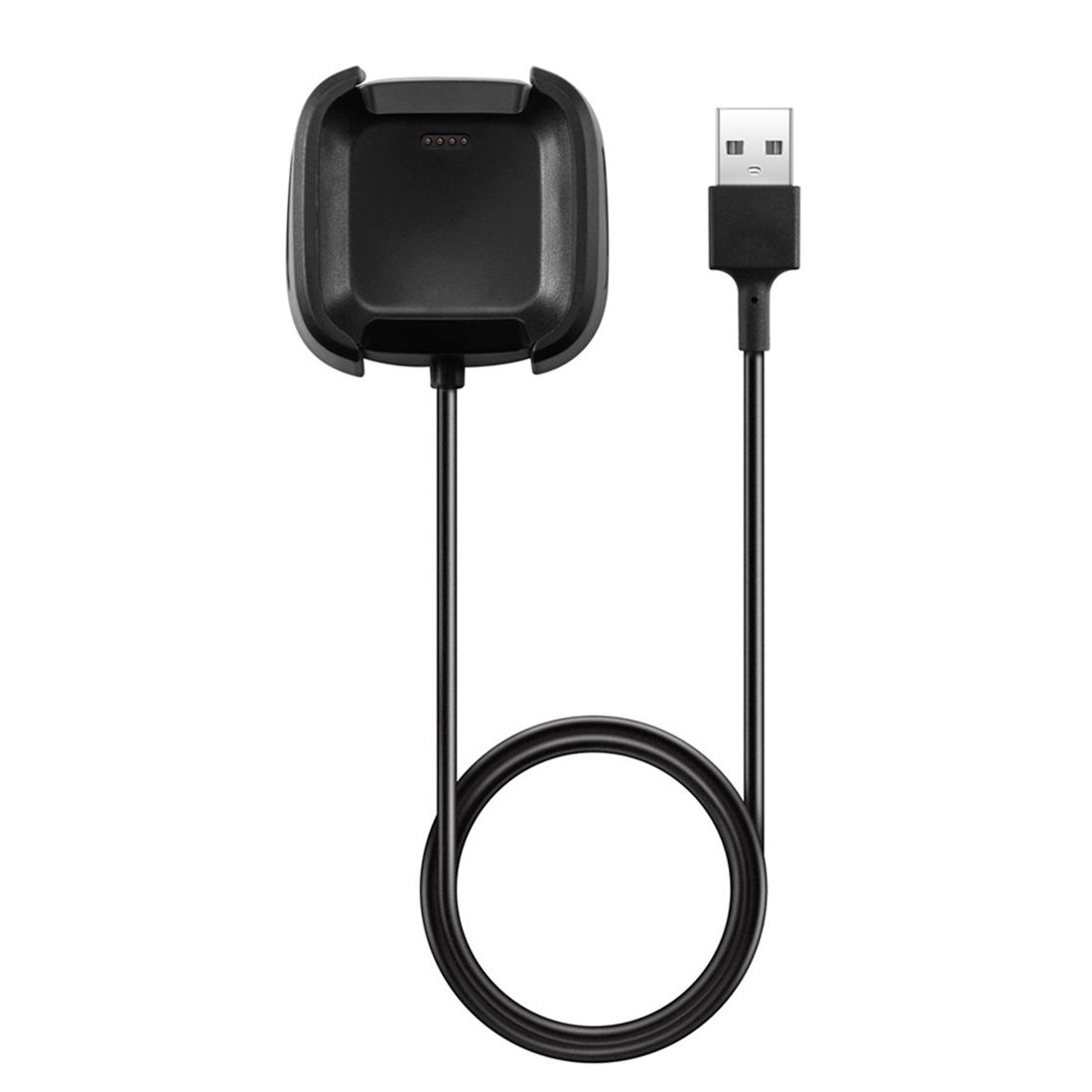 Replacement USB Charger Charging Cable Dock Adapter For Fitbit Versa Smartwatch, Cable Length: 1m(Black)