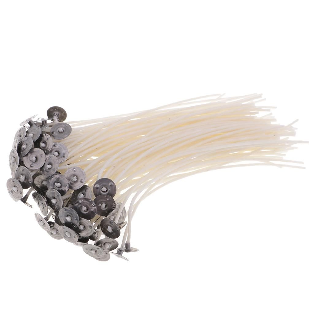 100pcs White Cotton Candle Wicks Core Pre Waxed With