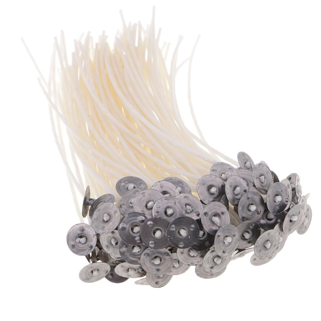 100pcs White Cotton Candle Wicks Core Pre Waxed With