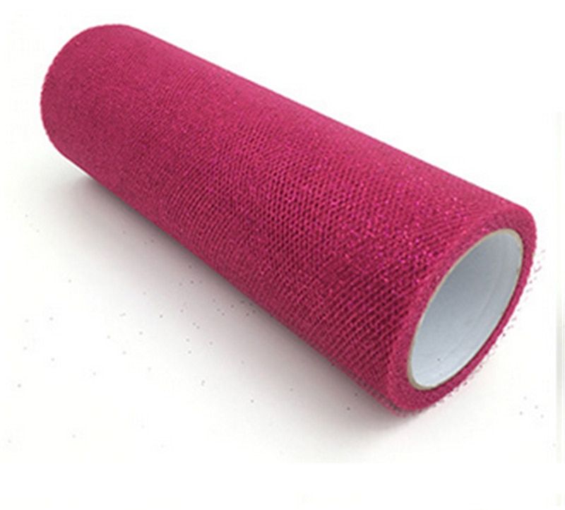 9.2m Glitter Organza Tulle Roll Spool Fabric Ribbon DIY Tutu Skirt Gift Craft Baby Shower Wedding Party Decoration Gold Silver Rose Red
